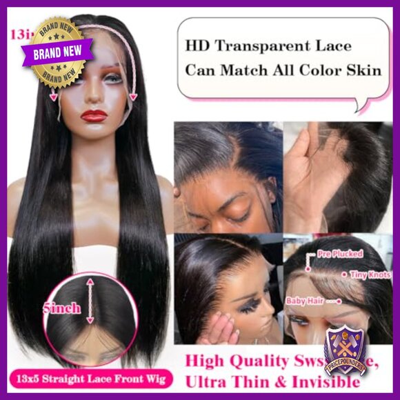 HD Lace Front Wig Human Hair 26in Straight Pre Plucked Baby Hair main image 4